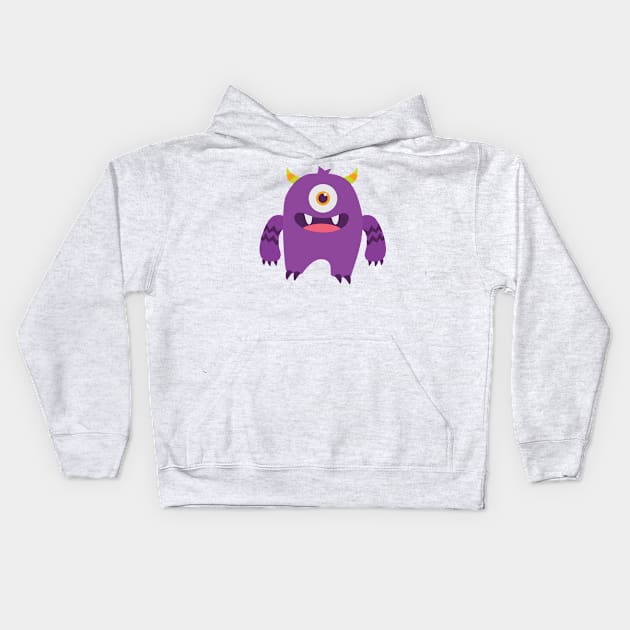 monster purple violet Kids Hoodie by dablohotaka